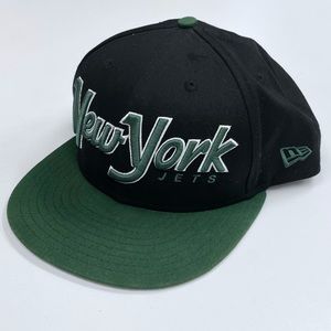 New Era New York Jets NFL Snapback 9fifty Hat Retro Green Black Script